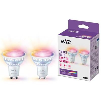 WiZ Spot 2 stuks – gekleurd en wit licht – Slimme led-verlichting – GU10 fitting – 50 W – glas – wifi WiZ Spot 2 stuks – gekleurd en wit licht – Slimme led-verlichting – GU10 fitting – 50 W – glas – wifi