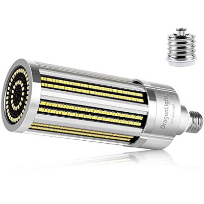 DragonLight 120 W superheldere ledlamp zonder ventilator (vervangt 800 W) E27 ledlamp met E40-adapter 5000 K koud wit 14.400 lumen voor zoneverlichting garage werkplaats DragonLight 120 W superheldere ledlamp zonder ventilator (vervangt 800 W) E27 ledlamp met E40-adapter 5000 K koud wit 14.400 lumen voor zoneverlichting garage werkplaats