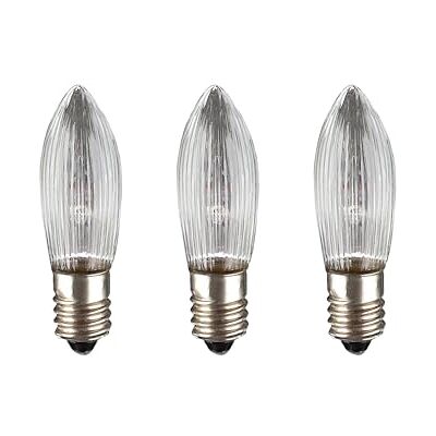 Hellum Set van 3 reserve kaarsen voor de lichtboog, 8 V, 3 W, kerstboomkaarsen met 30 lichtpunten, E10 gloeilamp, 8 V, 3 W, 22 lumen Hellum Set van 3 reserve kaarsen voor de lichtboog, 8 V, 3 W, kerstboomkaarsen met 30 lichtpunten, E10 gloeilamp, 8 V, 3 W, 22 lumen