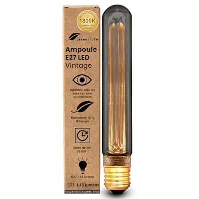 greenandco ® Ledlamp, decoratief, vintage, retro, industrieel, antiek, Edison, E27, T30, 2 W, 45 lm, 2000K, zeer warm wit, 320 graden, 230 V, geen flikkeren, niet dimbaar greenandco ® Ledlamp, decoratief, vintage, retro, industrieel, antiek, Edison, E27, T30, 2 W, 45 lm, 2000K, zeer warm wit, 320 graden, 230 V, geen flikkeren, niet dimbaar