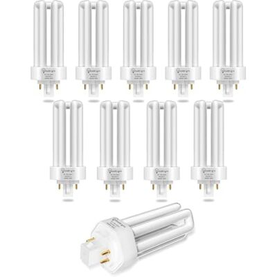 TobeBright 26 W Gx24Q-3 compacte fluorescentielamp, 4-polig, neutraal wit, 4000 K, drievoudige buis, CFL PLT-26 W, 840 plug-in, spaarlamp, CFL voor garage in klas, 10 stuks TobeBright 26 W Gx24Q-3 compacte fluorescentielamp, 4-polig, neutraal wit, 4000 K, drievoudige buis, CFL PLT-26 W, 840 plug-in, spaarlamp, CFL voor garage in klas, 10 stuks