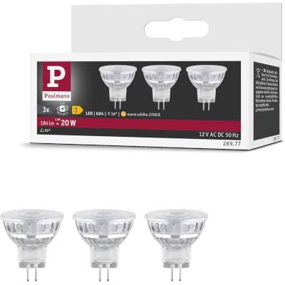 Paulmann 28977 standaard 12 V led-reflector GU4 12 V verpakking van 3 3 x 1,8 W 3 x 184 lm 35 mm zilver glas 2700 K warmwitte lamp Paulmann 28977 standaard 12 V led-reflector GU4 12 V verpakking van 3 3 x 1,8 W 3 x 184 lm 35 mm zilver glas 2700 K warmwitte lamp