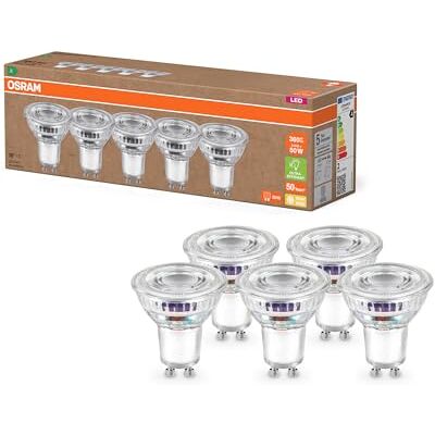 OSRAM Zeer efficiënte ledlampen met energie-efficiëntieklasse A, voordeelpakket met 15 gloeilampen, vervangt 50 W reflectorlampen, warm wit (2700 K), E27, glas OSRAM Zeer efficiënte ledlampen met energie-efficiëntieklasse A, voordeelpakket met 15 gloeilampen, vervangt 50 W reflectorlampen, warm wit (2700 K), E27, glas