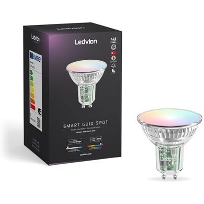Ledvion 2 x GU10 SMART RGB+CCT, 5 W, 345 lumen, dimbaar, wifi-verlichting, wifi-licht, Alexa en Google Home Ledvion 2 x GU10 SMART RGB+CCT, 5 W, 345 lumen, dimbaar, wifi-verlichting, wifi-licht, Alexa en Google Home