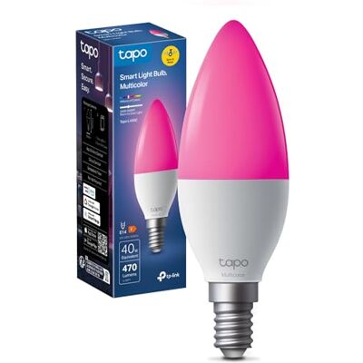 Tapo Wifi-slimme gloeilamp, E14, meerkleurig, 2500 K-6500 K, dimbaar 40 W, 470 lm, werkt met Alexa, spraakbediening, energiebesparend, L430C. Tapo Wifi-slimme gloeilamp, E14, meerkleurig, 2500 K-6500 K, dimbaar 40 W, 470 lm, werkt met Alexa, spraakbediening, energiebesparend, L430C.