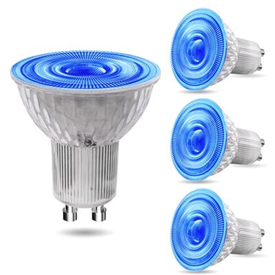 BrightArk GU10 LED-lamp, 5 W, blauwe spot, niet dimbare ledlamp, 120 graden, straalhoek, 50 W, MR16 GU10, blauw, halogeen, dimbaar, voor tuinverlichting, decoratieve verlichting, 4 stuks BrightArk GU10 LED-lamp, 5 W, blauwe spot, niet dimbare ledlamp, 120 graden, straalhoek, 50 W, MR16 GU10, blauw, halogeen, dimbaar, voor tuinverlichting, decoratieve verlichting, 4 stuks