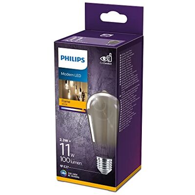 Philips LED-lamp Edison Warmwit licht E27-11 W Zwart Energiezuinige LED-verlichting Decoratieve gloeidraadlamp Philips LED-lamp Edison Warmwit licht E27-11 W Zwart Energiezuinige LED-verlichting Decoratieve gloeidraadlamp