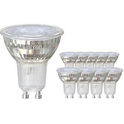 Ledvion 10 x GU10 led-spot, dimbaar, 5 W, 2700 K, 345 lumen, compleet glas Ledvion 10 x GU10 led-spot, dimbaar, 5 W, 2700 K, 345 lumen, compleet glas