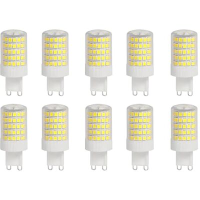 WULUN G9 10 W ledlampen, koud wit, 6000 K, komt overeen met 100 W halogeen, 93 leds, 1000 lm, 360 graden stralingshoek, super helder, AC 220 V 240 V, geen flikkeren, niet dimbaar, 10 stuks WULUN G9 10 W ledlampen, koud wit, 6000 K, komt overeen met 100 W halogeen, 93 leds, 1000 lm, 360 graden stralingshoek, super helder, AC 220 V 240 V, geen flikkeren, niet dimbaar, 10 stuks