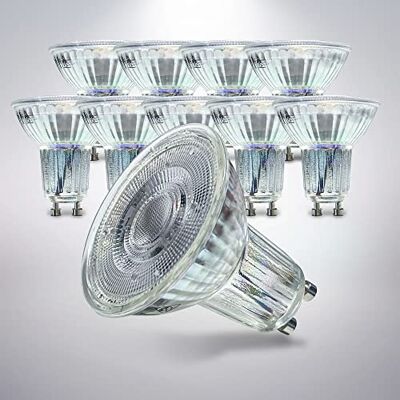 B.K.Licht 10 stuks GU10 ledlampen, warmwit, 5 W, 400 lumen, reflector, 5,3 x 5 cm, transparant B.K.Licht 10 stuks GU10 ledlampen, warmwit, 5 W, 400 lumen, reflector, 5,3 x 5 cm, transparant