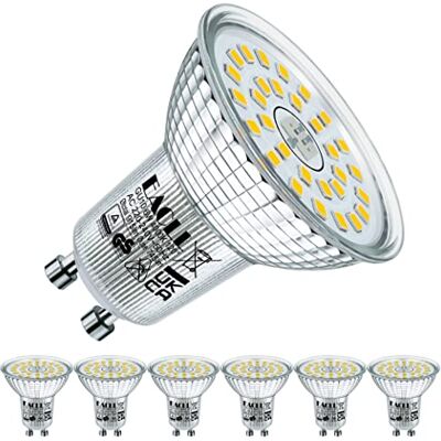 EACLL Ledlamp, GU10, neutraal wit, 6 W, komt overeen met halogeen, 100 W, 6 stuks, 745 lumen, 4000 K, niet dimbaar, verlichting zonder flikkeren, stralingshoek 120 graden, spot, AC 230 V, reflectorlamp EACLL Ledlamp, GU10, neutraal wit, 6 W, komt overeen met halogeen, 100 W, 6 stuks, 745 lumen, 4000 K, niet dimbaar, verlichting zonder flikkeren, stralingshoek 120 graden, spot, AC 230 V, reflectorlamp