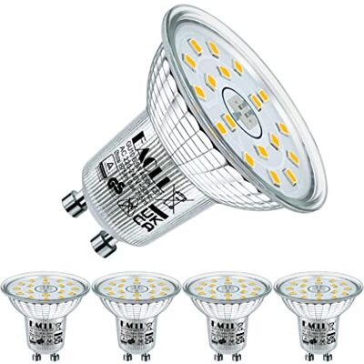 EACLL Ledlampen, GU10, neutraal wit, 4000 K, 6,5 W, komt overeen met halogeen, 95 W, 4 stuks, 715 lm, niet dimbaar, verlichting zonder flikkering, brede straal 120 graden, spot, AC 230 V, korter, reflectorlamp EACLL Ledlampen, GU10, neutraal wit, 4000 K, 6,5 W, komt overeen met halogeen, 95 W, 4 stuks, 715 lm, niet dimbaar, verlichting zonder flikkering, brede straal 120 graden, spot, AC 230 V, korter, reflectorlamp
