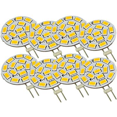 LEDLUX G4 ledlampen (8 stuks, warm wit 3000 K), G4 Bispina, DC AC, 12 V 24 V, 3,5 W, 350 lumen, 15 SMD 5630, 10 V-30 V LEDLUX G4 ledlampen (8 stuks, warm wit 3000 K), G4 Bispina, DC AC, 12 V 24 V, 3,5 W, 350 lumen, 15 SMD 5630, 10 V-30 V