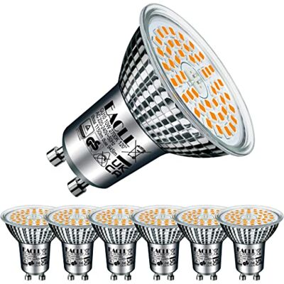 EACLL GU10 LED lamp Warm Wit, 10W Gelijk aan 125W Halogeenlampen, 6-pack, 2700K 945lm AC 230V Geen Flikkering Energiezuinige Verlichting, Stralingshoek 120° Spots, Niet Dimbaar Reflectorlamp EACLL GU10 LED lamp Warm Wit, 10W Gelijk aan 125W Halogeenlampen, 6-pack, 2700K 945lm AC 230V Geen Flikkering Energiezuinige Verlichting, Stralingshoek 120° Spots, Niet Dimbaar Reflectorlamp