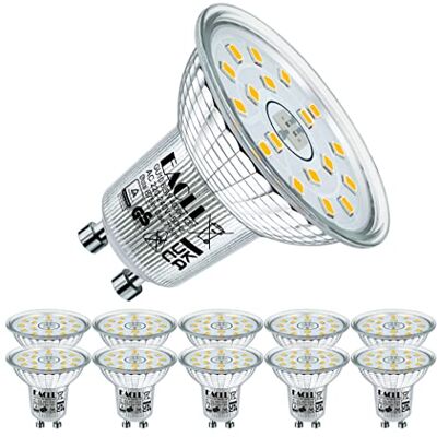 EACLL GU10 LED 4000 K neutraal wit 6,5 W vervangt 95 W halogeenlampen, 10 stuks. 715 lumen, spot AC 230 V zonder flikkeren, stralingshoek 120°, niet dimbare reflectorlampen EACLL GU10 LED 4000 K neutraal wit 6,5 W vervangt 95 W halogeenlampen, 10 stuks. 715 lumen, spot AC 230 V zonder flikkeren, stralingshoek 120°, niet dimbare reflectorlampen
