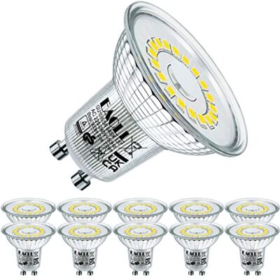 EACLL Ledlampen, GU10, koudwit, 6,5 W, komt overeen met halogeen, 100 W, 10 stuks, 6400 K, 735 lm, niet dimbaar, verlichting zonder flikkeren, brede straal 120 graden, spot, AC 230 V korter, EACLL Ledlampen, GU10, koudwit, 6,5 W, komt overeen met halogeen, 100 W, 10 stuks, 6400 K, 735 lm, niet dimbaar, verlichting zonder flikkeren, brede straal 120 graden, spot, AC 230 V korter,