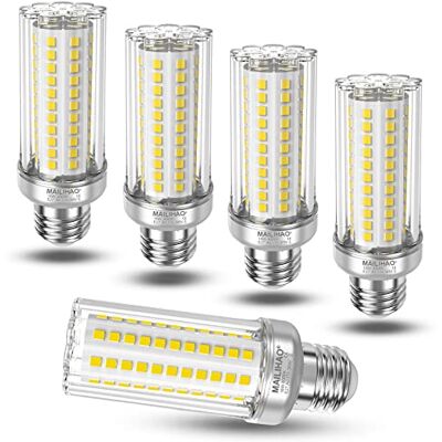 MAILIHAO Set van 5 E27-ledlampen, 16 W, maïslampen, natuurlijk wit, 4000 K, 1900 lm, helder, komt overeen met halogeenlamp, gloeilamp, 120 W, 150 W, kandelaar, E27, 360 graden, brede straling, niet MAILIHAO Set van 5 E27-ledlampen, 16 W, maïslampen, natuurlijk wit, 4000 K, 1900 lm, helder, komt overeen met halogeenlamp, gloeilamp, 120 W, 150 W, kandelaar, E27, 360 graden, brede straling, niet