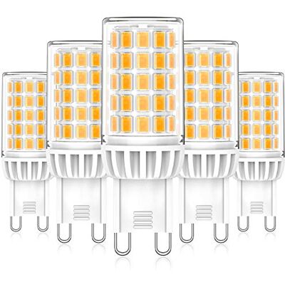 Eco.Luma G9 ledlampen, 5 stuks, 6 W, 550 lm, warm wit, 2700 K, vervanging voor 50 W halogeenlampen, 60 W, geen flikkeren, stralingshoek, 360 graden, G9 maïslamp, niet dimbaar, AC 220-240 V Eco.Luma G9 ledlampen, 5 stuks, 6 W, 550 lm, warm wit, 2700 K, vervanging voor 50 W halogeenlampen, 60 W, geen flikkeren, stralingshoek, 360 graden, G9 maïslamp, niet dimbaar, AC 220-240 V