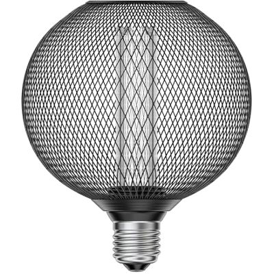 ledscom.de E27 LED-lamp, lamp, metalen kooi zwart, G120, extra warm wit (1800 K), 4 W, 220 lm ledscom.de E27 LED-lamp, lamp, metalen kooi zwart, G120, extra warm wit (1800 K), 4 W, 220 lm