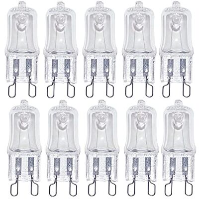 ShuoHui HaloPin G9 halogeenlamp, dimbaar, 18 W, vervangt 18 W, stralingshoek 35 graden, warmwit, 2700, 10 stuks ShuoHui HaloPin G9 halogeenlamp, dimbaar, 18 W, vervangt 18 W, stralingshoek 35 graden, warmwit, 2700, 10 stuks