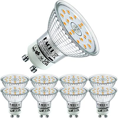 EACLL GU10 LED Lamp Warm wit , 4.9W Gelijk aan 70W Halogeenlampen, 8-pack, 2700K 515lm AC 230V Geen Flikkering Energiezuinige Verlichting, Stralingshoek 120° LED-Spot, Niet Dimbaar Reflectorlamp EACLL GU10 LED Lamp Warm wit , 4.9W Gelijk aan 70W Halogeenlampen, 8-pack, 2700K 515lm AC 230V Geen Flikkering Energiezuinige Verlichting, Stralingshoek 120° LED-Spot, Niet Dimbaar Reflectorlamp