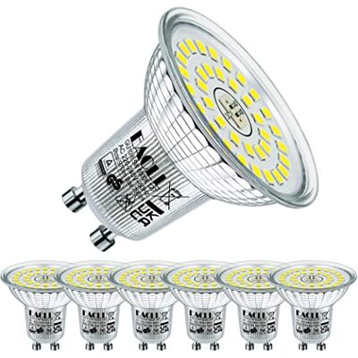 EACLL GU10 LED Lamp Koel Wit, 6.5W Gelijk aan 100W Halogeenlampen, 6-pack , 6500K 790lm AC 230V Geen Flikkering Energiezuinige Verlichting, Stralingshoek 120° Spots, Niet Dimbaar Korte Reflectorlamp EACLL GU10 LED Lamp Koel Wit, 6.5W Gelijk aan 100W Halogeenlampen, 6-pack , 6500K 790lm AC 230V Geen Flikkering Energiezuinige Verlichting, Stralingshoek 120° Spots, Niet Dimbaar Korte Reflectorlamp