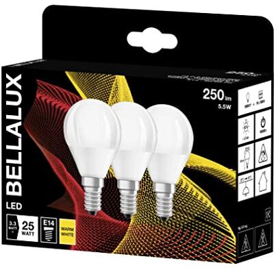 Bellalux Ledlamp, E14-fitting, warmwit (2700 K), mat, druppelvorm, vervangt conventionele 25 W gloeilamp, 2 stuks Bellalux Ledlamp, E14-fitting, warmwit (2700 K), mat, druppelvorm, vervangt conventionele 25 W gloeilamp, 2 stuks