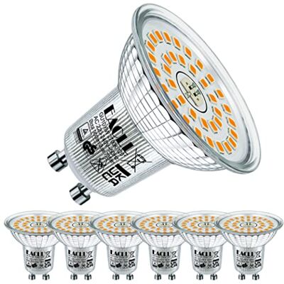 EACLL GU10 LED lamps Warm Wit, 6W Gelijk aan 100W Halogeenlampen, 6-pack , 2700K 735lm AC 230V Geen Flikkering Energiezuinige Verlichting, Stralingshoek 120° Spots, Niet Dimbaar Korte Reflectorlamp EACLL GU10 LED lamps Warm Wit, 6W Gelijk aan 100W Halogeenlampen, 6-pack , 2700K 735lm AC 230V Geen Flikkering Energiezuinige Verlichting, Stralingshoek 120° Spots, Niet Dimbaar Korte Reflectorlamp