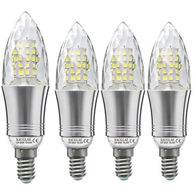SAUGLAE 4 stuks 12 W 100 W ledlampen komen overeen met 6000 K koud wit, niet dimbaar, 1200 lumen, kleine Edison-gloeilamp E14 gloeilamp SAUGLAE 4 stuks 12 W 100 W ledlampen komen overeen met 6000 K koud wit, niet dimbaar, 1200 lumen, kleine Edison-gloeilamp E14 gloeilamp