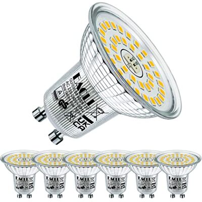 EACLL GU10 LED-lampen Neutraal Wit, 6.5W Gelijk aan 100W Halogeenlampen, 6-pack, 4000K 760lm AC 230V Geen Flikkering Verlichting, Stralingshoek 120° Spots, Niet Dimbaar Korte Reflectorlamp EACLL GU10 LED-lampen Neutraal Wit, 6.5W Gelijk aan 100W Halogeenlampen, 6-pack, 4000K 760lm AC 230V Geen Flikkering Verlichting, Stralingshoek 120° Spots, Niet Dimbaar Korte Reflectorlamp