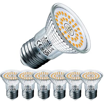 EACLL Ledlamp, E27, warm wit, 6,5 W, komt overeen met 100 W, halogeenlampen, 6 stuks, 3000 K, 770 lm, AC 230 V, geen flikkeren, energiebesparende verlichting, stralingshoek 120 graden, led-spot, nee EACLL Ledlamp, E27, warm wit, 6,5 W, komt overeen met 100 W, halogeenlampen, 6 stuks, 3000 K, 770 lm, AC 230 V, geen flikkeren, energiebesparende verlichting, stralingshoek 120 graden, led-spot, nee