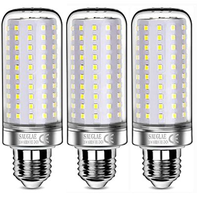 SAUGLAE Ledlampen, 26 W, komt overeen met 200 W, gloeilamp, 3000 lm, 6000 K, koudwit, lampen met E27 Edison-schroeven, 3 stuks SAUGLAE Ledlampen, 26 W, komt overeen met 200 W, gloeilamp, 3000 lm, 6000 K, koudwit, lampen met E27 Edison-schroeven, 3 stuks