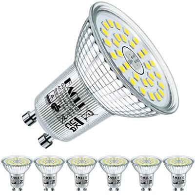 EACLL 6 stuks GU10 LED-lampen koud wit 6W vervangt halogeen 100W 745lumen 6000K AC 230V flikkervrij 120° hoek verlichting EACLL 6 stuks GU10 LED-lampen koud wit 6W vervangt halogeen 100W 745lumen 6000K AC 230V flikkervrij 120° hoek verlichting
