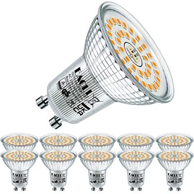 EACLL Ledlamp, GU10, warmwit, 6 W, komt overeen met halogeen, 90 W, 10 stuks. 2700 K, 660 lumen, AC 230 V, ledverlichting, flikkervrij, stralingshoek 120 graden, spot, niet dimbaar, reflectorlamp EACLL Ledlamp, GU10, warmwit, 6 W, komt overeen met halogeen, 90 W, 10 stuks. 2700 K, 660 lumen, AC 230 V, ledverlichting, flikkervrij, stralingshoek 120 graden, spot, niet dimbaar, reflectorlamp