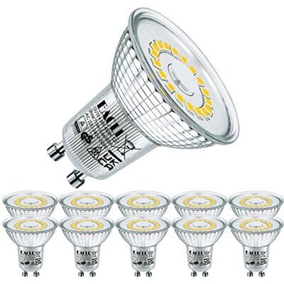 EACLL Ledlampen, GU10, neutraal wit, 4000 K, 4,8 W, vervangt halogeen 75 W, 10 stuks, 585 lumen, niet dimbaar, schijnwerper zonder flikkeren, brede straal 120 graden, spot, AC 230 V, reflectorlamp EACLL Ledlampen, GU10, neutraal wit, 4000 K, 4,8 W, vervangt halogeen 75 W, 10 stuks, 585 lumen, niet dimbaar, schijnwerper zonder flikkeren, brede straal 120 graden, spot, AC 230 V, reflectorlamp
