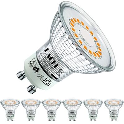 EACLL GU10 LED Lamp Warm Wit , 6W Gelijk aan 80W Halogeenlampen, 6-pack, 2700K 610lm AC 230V Geen Flikkering Energiezuinige Verlichting, Stralingshoek 120° LED-Spot, Niet Dimbaar Reflectorlamp EACLL GU10 LED Lamp Warm Wit , 6W Gelijk aan 80W Halogeenlampen, 6-pack, 2700K 610lm AC 230V Geen Flikkering Energiezuinige Verlichting, Stralingshoek 120° LED-Spot, Niet Dimbaar Reflectorlamp