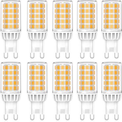 WULUN G9 ledlampen, 5 W, 500 lm, warm wit 3000 K, komt overeen met 50 W halogeenlampen, niet dimbaar, flikkervrij, AC 230 V, spaarlampen voor hanglampen, 10 stuks WULUN G9 ledlampen, 5 W, 500 lm, warm wit 3000 K, komt overeen met 50 W halogeenlampen, niet dimbaar, flikkervrij, AC 230 V, spaarlampen voor hanglampen, 10 stuks