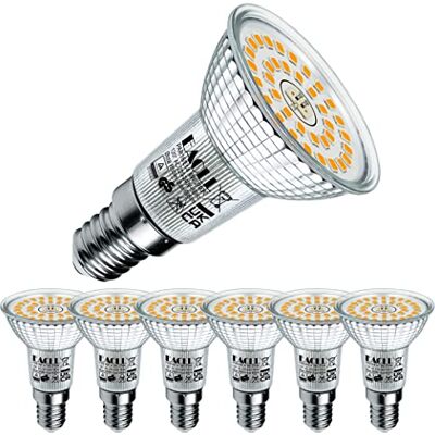 EACLL Ledlamp, E14, warmwit, 6 W, komt overeen met gloeilamp, halogeen, 90 W, 6 stuks, 695 lumen, 2700 K, niet dimbaar, verlichting zonder flikkeren, brede straal 120 graden, spot, R50 reflectorlamp EACLL Ledlamp, E14, warmwit, 6 W, komt overeen met gloeilamp, halogeen, 90 W, 6 stuks, 695 lumen, 2700 K, niet dimbaar, verlichting zonder flikkeren, brede straal 120 graden, spot, R50 reflectorlamp