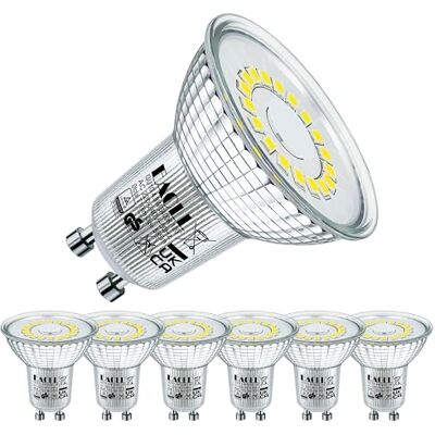 EACLL GU10 LED Lamp Koel Wit, 5W Gelijk aan 65W Halogeenlampen, 6-pack, 6000K 495lm AC 230V Geen Flikkering Verlichting, Stralingshoek 120° LED-Spot, Niet Dimbaar Reflectorlamp EACLL GU10 LED Lamp Koel Wit, 5W Gelijk aan 65W Halogeenlampen, 6-pack, 6000K 495lm AC 230V Geen Flikkering Verlichting, Stralingshoek 120° LED-Spot, Niet Dimbaar Reflectorlamp
