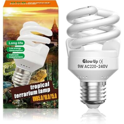 GlowUp 9 W UVB 10.0 Reptielen UVB Lamp Terrarium E27 UVB Lamp AC 220-240V UVA UVB Lamp Terrarium Verlichtingshoek 360 Graden Fluorescentielamp voor Aquarium, Voederautomaat, Schildpad, Hagedis (1 stuk) GlowUp 9 W UVB 10.0 Reptielen UVB Lamp Terrarium E27 UVB Lamp AC 220-240V UVA UVB Lamp Terrarium Verlichtingshoek 360 Graden Fluorescentielamp voor Aquarium, Voederautomaat, Schildpad, Hagedis (1 stuk)