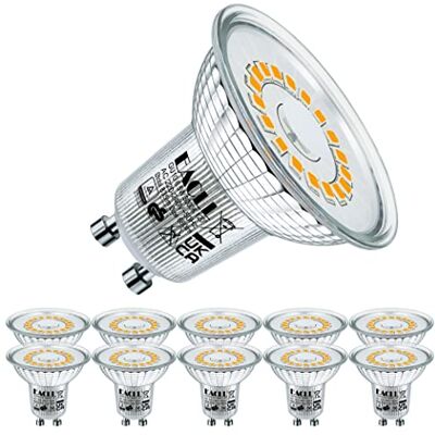 EACLL Ledlampen, GU10, warmwit, 6,5 W, komt overeen met halogeen, 90 W, 10 stuks, 3000 K, 680 lm, niet dimbaar, verlichting zonder flikkeren, brede straal 120 graden, spot, AC 230 V, korter, reflectorlamp EACLL Ledlampen, GU10, warmwit, 6,5 W, komt overeen met halogeen, 90 W, 10 stuks, 3000 K, 680 lm, niet dimbaar, verlichting zonder flikkeren, brede straal 120 graden, spot, AC 230 V, korter, reflectorlamp