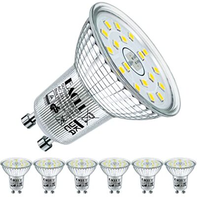 EACLL Ledlamp, GU10, koudwit, 6 W, komt overeen met halogeen, 100 W, 6 stuks, 735 lumen, 6000 K, niet dimbaar, verlichting zonder flikkeren, stralingshoek 120 graden, spot, AC 230 V, reflectorlamp EACLL Ledlamp, GU10, koudwit, 6 W, komt overeen met halogeen, 100 W, 6 stuks, 735 lumen, 6000 K, niet dimbaar, verlichting zonder flikkeren, stralingshoek 120 graden, spot, AC 230 V, reflectorlamp