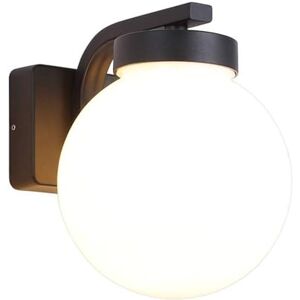 B·LED BARCELONA LED Buitenwandlamp IP44 moderne lantaarn aluminium zwart vintage diffuser witte wereldbol 20 cm en E27 fitting voor terras, terras, binnentuin B·LED BARCELONA LED Buitenwandlamp IP44 moderne lantaarn aluminium zwart vintage diffuser witte wereldbol 20 cm en E27 fitting voor terras, terras, binnentuin