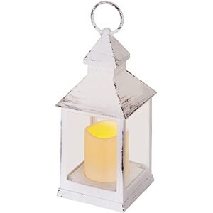 EMOS Antieke lantaarn met led-kaars, vintage design en vlameffect, IP20 voor binnen, werkt op batterijen (3 x AAA), 10.000 uur, warmwitte lichtkleur, timerfunctie 6 EMOS Antieke lantaarn met led-kaars, vintage design en vlameffect, IP20 voor binnen, werkt op batterijen (3 x AAA), 10.000 uur, warmwitte lichtkleur, timerfunctie 6