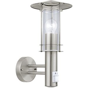 EGLO Lisio Buitenlamp voor buiten, 1-lichts, tuinpadlamp van roestvrij staal, kleur: zilver; glas: helder; fitting: E27; IP44 EGLO Lisio Buitenlamp voor buiten, 1-lichts, tuinpadlamp van roestvrij staal, kleur: zilver; glas: helder; fitting: E27; IP44