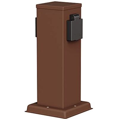 ledscom.de Garten POLLY contactdoos zuil voor buiten, IP44, 2x, roestvrij staal, bruin, vierkant, 27 cm ledscom.de Garten POLLY contactdoos zuil voor buiten, IP44, 2x, roestvrij staal, bruin, vierkant, 27 cm