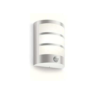 Philips Python Ultra Efficient buitenwandlamp, 3,8 W, 2700 K, zilver, bewegingssensor, IP44 weerbestendig Philips Python Ultra Efficient buitenwandlamp, 3,8 W, 2700 K, zilver, bewegingssensor, IP44 weerbestendig