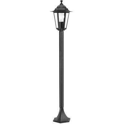 EGLO Laterna 4 Parijse vloerlamp, staande buitenlamp, lantaarn, tuin- en wegverlichting van gegoten aluminium, zwart en glas, E27-fitting, IP44 EGLO Laterna 4 Parijse vloerlamp, staande buitenlamp, lantaarn, tuin- en wegverlichting van gegoten aluminium, zwart en glas, E27-fitting, IP44