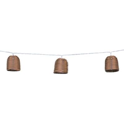 Lumisky Lichtsnoer op zonne-energie, 10 lampenkap, polyrotan, led, warmwit, 3,80 m Lumisky Lichtsnoer op zonne-energie, 10 lampenkap, polyrotan, led, warmwit, 3,80 m