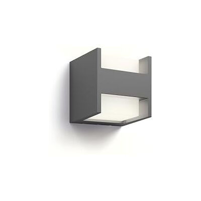 Philips Arbour Ultra Efficient buitenwandlamp, schijnt in twee richtingen, 3,8 W, 2700 K, antraciet, IP44 weerbestendig Philips Arbour Ultra Efficient buitenwandlamp, schijnt in twee richtingen, 3,8 W, 2700 K, antraciet, IP44 weerbestendig